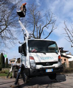 Piattaforma aerea per servizi di giardinaggio